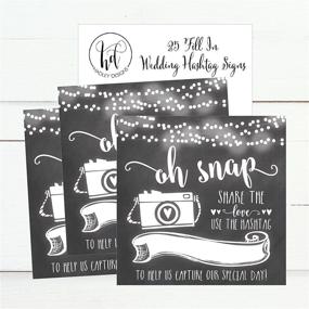 img 1 attached to 📸 Vintage Chalkboard Wedding Hashtag Signs - Chalk Tabletop Place Cards or Photo Booth Oh Snap Sign. Wedding Quotes for Reception, Ceremony Decor & More