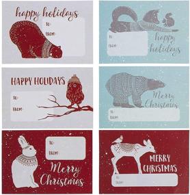 img 1 attached to 🎄 Christmas Forest Animal Gift Tags with Sticker Labels (504 Pack) - Ideal for To/From Personalization