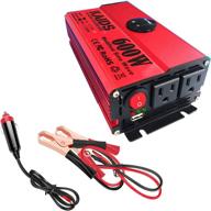 💡 kaids 600w car inverter: full power laptop charger with usb ports, switch, and led screen logo
