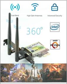 img 2 attached to 🔌 ZYT PCIe WiFi Card for Desktop PC with Bluetooth5.1, Intel WiFi 6 AX200, 5G 2.4G WiFi Bluetooth Card with 160MHz, OFDMA, MU-MIMO, Windows 10 64bit Support - 3000Mbps