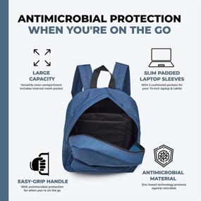 img 3 attached to 🎒 Kathari Alpha Antimicrobial Backpack Blue: Your Stylish & Clean Carrying Companion