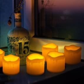 img 1 attached to 🕯️ Furora LIGHTING Flameless LED Votive Candles - Battery Operated Melting Style Votives with Realistic Flickering Flame - Perfect for Weddings, Parties, and Holiday Decor - Pack of 6