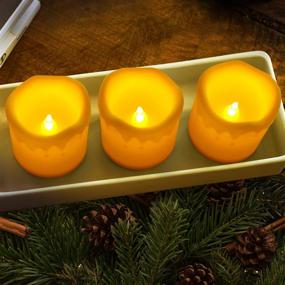 img 3 attached to 🕯️ Furora LIGHTING Flameless LED Votive Candles - Battery Operated Melting Style Votives with Realistic Flickering Flame - Perfect for Weddings, Parties, and Holiday Decor - Pack of 6