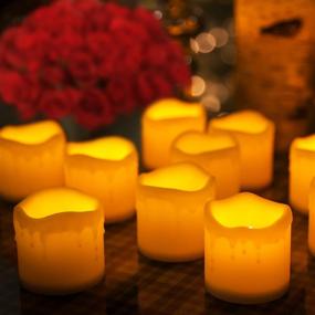 img 2 attached to 🕯️ Furora LIGHTING Flameless LED Votive Candles - Battery Operated Melting Style Votives with Realistic Flickering Flame - Perfect for Weddings, Parties, and Holiday Decor - Pack of 6