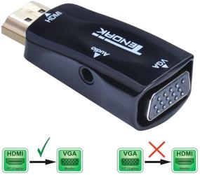 img 3 attached to 🔌 Конвертер-адаптер Tendak HDMI to VGA с аудио - высококачественная позолоченная приставка 1080P для ноутбуков, ПК, проекторов, HDTVs, игровых консолей и многого другого.