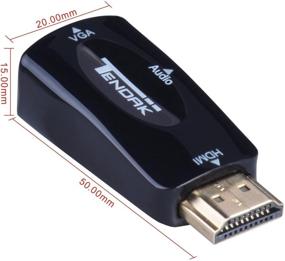 img 2 attached to 🔌 Конвертер-адаптер Tendak HDMI to VGA с аудио - высококачественная позолоченная приставка 1080P для ноутбуков, ПК, проекторов, HDTVs, игровых консолей и многого другого.