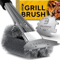 🔥 premium bbq grill brush and scraper: ultimate tool for indoor & outdoor grill cleaning, including weber - enhanced grip handle - 18" heavy duty grill cleaner brush - safe for all grates logo