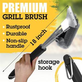 img 2 attached to 🔥 Premium BBQ Grill Brush and Scraper: Ultimate Tool for Indoor & Outdoor Grill Cleaning, Including Weber - Enhanced Grip Handle - 18" Heavy Duty Grill Cleaner Brush - Safe for All Grates