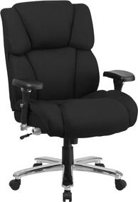 img 3 attached to 🪑 HERCULES Series 24/7 Intensive Use Big & Tall 400 lb. Rated Black Fabric Executive Ergonomic Office Chair with Adjustable Lumbar Support