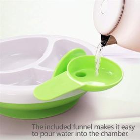 img 2 attached to 🍽️ Matyz Baby Feeding Suction Warm Plate with Draining and Drying Design: Stay Put Divided Plate for Kids - Green