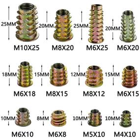 img 3 attached to 🔩 PGMJ Wood Furniture Bolts Fastener Connector Kit - 265pcs Threaded Inserts Nuts Assortment with Hex Socket Screws - 12 Sizes M4/M5/M6/M8/M10 - Zinc Alloy