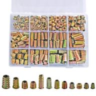 🔩 pgmj wood furniture bolts fastener connector kit - 265pcs threaded inserts nuts assortment with hex socket screws - 12 sizes m4/m5/m6/m8/m10 - zinc alloy logo