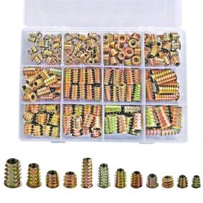 img 4 attached to 🔩 PGMJ Wood Furniture Bolts Fastener Connector Kit - 265pcs Threaded Inserts Nuts Assortment with Hex Socket Screws - 12 Sizes M4/M5/M6/M8/M10 - Zinc Alloy