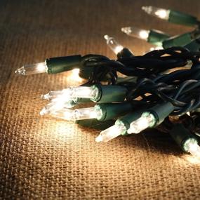 img 2 attached to 🎄 Clear Green Wire Christmas Lights - 300 Count Warm White LED Lights for Indoor/Outdoor Christmas Decorations