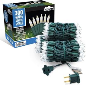 img 3 attached to 🎄 Clear Green Wire Christmas Lights - 300 Count Warm White LED Lights for Indoor/Outdoor Christmas Decorations