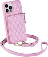 💼 stylish crossbody card holder case: lameeku wallet case for iphone 12 pro max 6.7" - pink logo