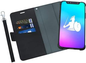 img 1 attached to 📱 DefenderShield iPhone 12 Pro Max & 5th Gen EMF Shield and RFID Wallet Case with Wrist Strap - Detachable Magnetic Wireless Radiation Protection (Black)