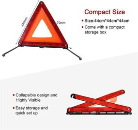 img 3 attached to XOOL Triple Warning Triangle Kit: Reliable Safety Reflectors for Roadside Emergencies, 3-Pack