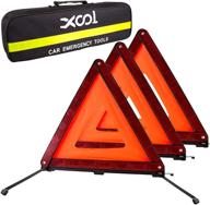 xool triple warning triangle kit: reliable safety reflectors for roadside emergencies, 3-pack logo
