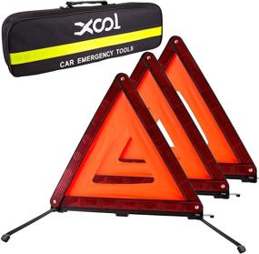 img 4 attached to XOOL Triple Warning Triangle Kit: Reliable Safety Reflectors for Roadside Emergencies, 3-Pack