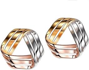 img 4 attached to 💍 Tricolor 3-Tone Love Knot Stud Earrings in 925 Sterling Silver - Fashion Jewelry for Women, Girls, and Teens