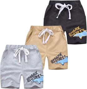 img 1 attached to 🩳 AMMENGBEI 3 Pack Summer Cotton Shorts - Premium Boys' Clothing for Cool Comfort