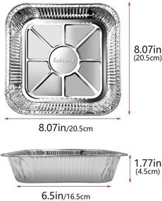 img 1 attached to 🍽️ Набор из 10 одноразовых алюминиевых форм 8x8 - идеально подходит для приготовления, подачи, гриля и нагревания - квадратная форма для выпечки тортов.