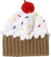 🧁 xinqiao kids cupcake beanie hat - unisex cartoon knitted hat for boys and girls ages 3-8 years logo