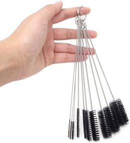 img 2 attached to 🧼 Honbay 10-Piece 7.87-Inch Nylon Tube Brush Set for Cleaning Test Tubes, Water Bottles, Drinking Straws, Eye Glasses, Keyboards, and Jewelry