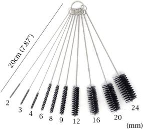 img 3 attached to 🧼 Honbay 10-Piece 7.87-Inch Nylon Tube Brush Set for Cleaning Test Tubes, Water Bottles, Drinking Straws, Eye Glasses, Keyboards, and Jewelry