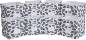 img 4 attached to Organize Your Home with MAX Houser Fabric Storage Bins - Set of 8, Grey