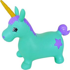 img 3 attached to Inflatable Turquoise AppleRound Unicorn Bouncer: 🦄 Add a Magical Touch to Your Playtime!