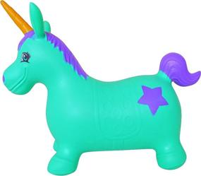 img 1 attached to Inflatable Turquoise AppleRound Unicorn Bouncer: 🦄 Add a Magical Touch to Your Playtime!