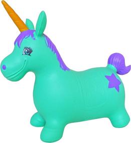 img 4 attached to Inflatable Turquoise AppleRound Unicorn Bouncer: 🦄 Add a Magical Touch to Your Playtime!