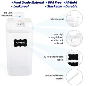 img 2 attached to 🍱 6 Pack Airtight Food Storage Container Set - Keep Food Fresh, Dry, and Organized! BPA Free, Improved Lids, Labels Included!