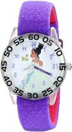 disney kids' tiana purple quartz analog watch - model w001951 logo