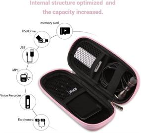 img 3 attached to 🎧 AGPTEK Carrying Case for Digital Voice Recorders, Bose QC20, MP3 Player - Pink EVA Hard Cover