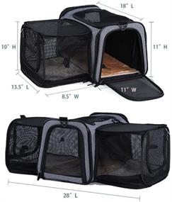 img 2 attached to 🐾 Petsfit Airline Approved Expandable Soft-Sided Carrier for Pets up to 15 lbs: Solid Construction with 2 Large Extensions