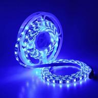 yunbo blue led strip light 460-465nm, 16.4ft/5m 300 units cuttable smd 5050 black pcb board 12v waterproof flexible led tape light for home, hotel, bar, festival decoration lighting логотип