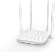 📶 tenda f9 600mbps wifi router with 4 x 6dbi high-gain omnidirectional antennas, beamforming+ technology, easy setup, and app control for whole-home coverage logo