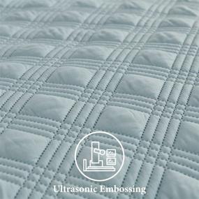 img 1 attached to 🛏️ Blue Charlie Allen Quilt Set - Queen Size (90"x90"), Lightweight & Reversible 3-Piece Bedspread/Coverlet/Bedding with Soft Microfiber Material - Includes 1 Quilt and 2 Shams