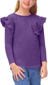 img 4 attached to BesserBay Ruffle Shoulder Flutter T Shirt Girls' Clothing