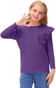 img 3 attached to BesserBay Ruffle Shoulder Flutter T Shirt Girls' Clothing