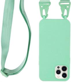 img 1 attached to 📱 EURCRBU iPhone 12 Pro Max Case with Crossbody Belt & Adjustable Neck Lanyard - Mint Green, Compatible with 6.7 Inch(2020 Version)