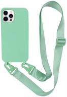 📱 eurcrbu iphone 12 pro max case with crossbody belt & adjustable neck lanyard - mint green, compatible with 6.7 inch(2020 version) logo