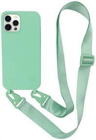img 4 attached to 📱 EURCRBU iPhone 12 Pro Max Case with Crossbody Belt & Adjustable Neck Lanyard - Mint Green, Compatible with 6.7 Inch(2020 Version)