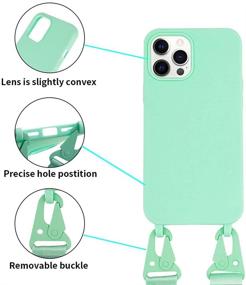 img 3 attached to 📱 EURCRBU iPhone 12 Pro Max Case with Crossbody Belt & Adjustable Neck Lanyard - Mint Green, Compatible with 6.7 Inch(2020 Version)