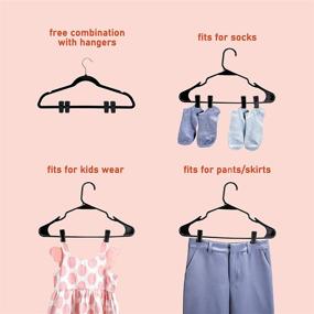 img 3 attached to 👗 100Pcs Black HOUSE DAY Plastic Hanger Clips for Slim-line Clothes Hangers - Strong Pinch Grip Finger Clips