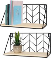 🔳 rustic arrow wood storage floating shelves – set of 2, wall mounted for bedroom, living room, bathroom, kitchen, office, etc., by timeyard logo