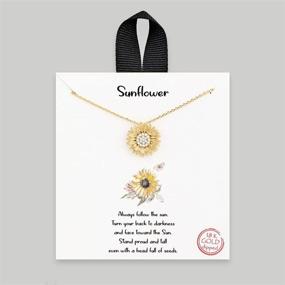 img 3 attached to 🍉 Exquisite WATERMELONMODA Sunflower Pendant Necklace: Dazzling CZ Studded Crystal Cubic Zirconia, Premium Gold, 16” Chain - Perfect Gift for Women and Girls